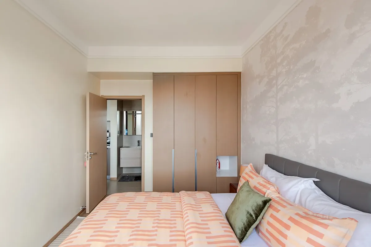 Bedroom with built-in wardrobes