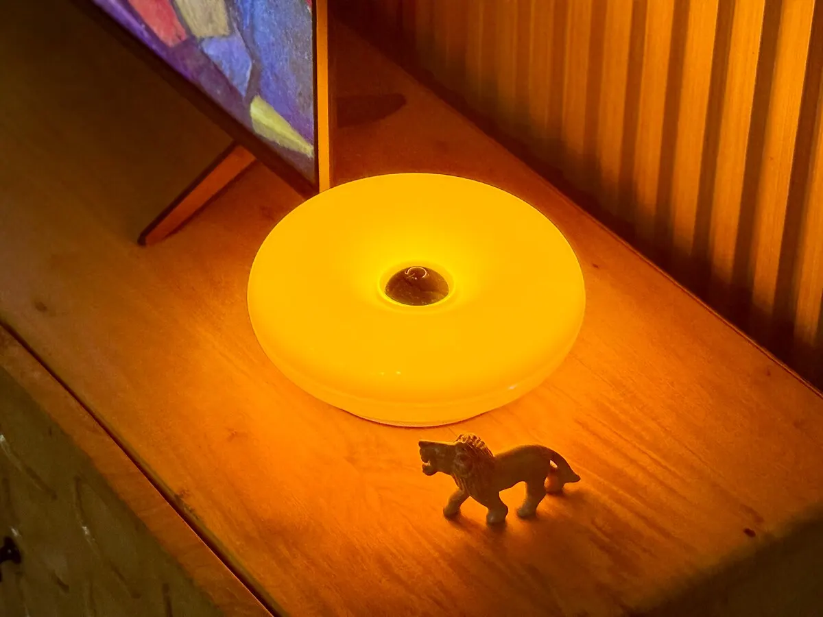 Warm night light on the TV unit